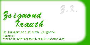 zsigmond krauth business card